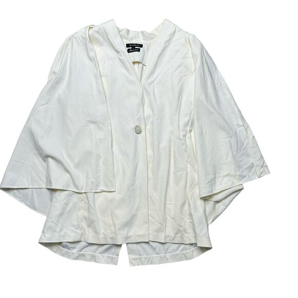 Mi Jong Lee Designer Off White Sleeveless Top With Attached Cape 10 - Picture 1 of 6